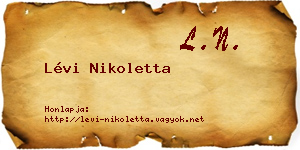 Lévi Nikoletta névjegykártya